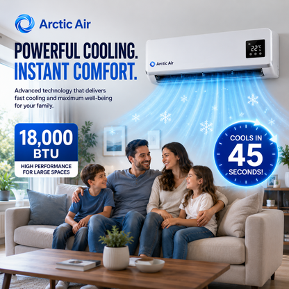 Arctic Air 18.000 BTUS, Dual Inverter, Energy-Efficient, Self-Cleaning, Remote and App Control